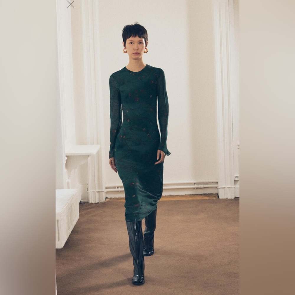 Zara long print dress